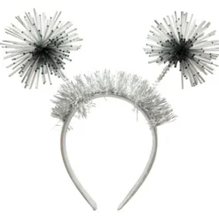 Diadem med Pom Poms Silver