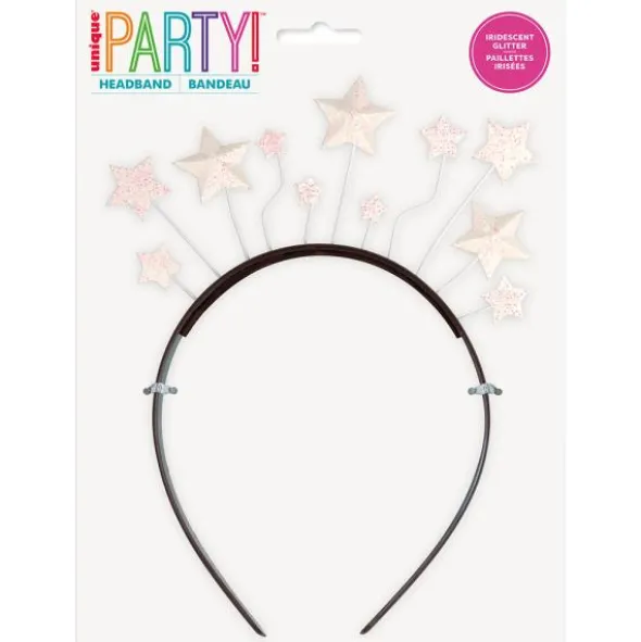 Diadem Med Stjärnor Vit & Glitter