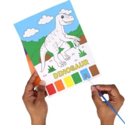 Dinosaurie Målarbok med Vattenfärger 10 Bilder A5