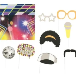 Disco Fotoprops med Bakgrund 9-pack