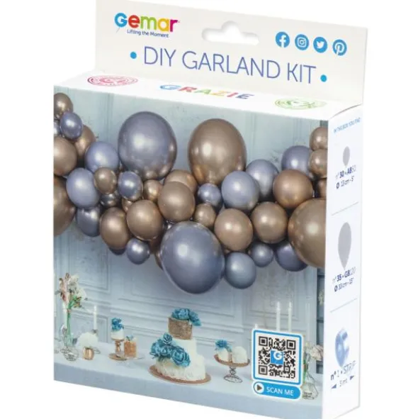DIY Ballonggirlang Shine Silver och Guld