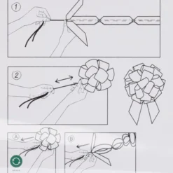 DIY Dekorationsrosett Röd 40 cm