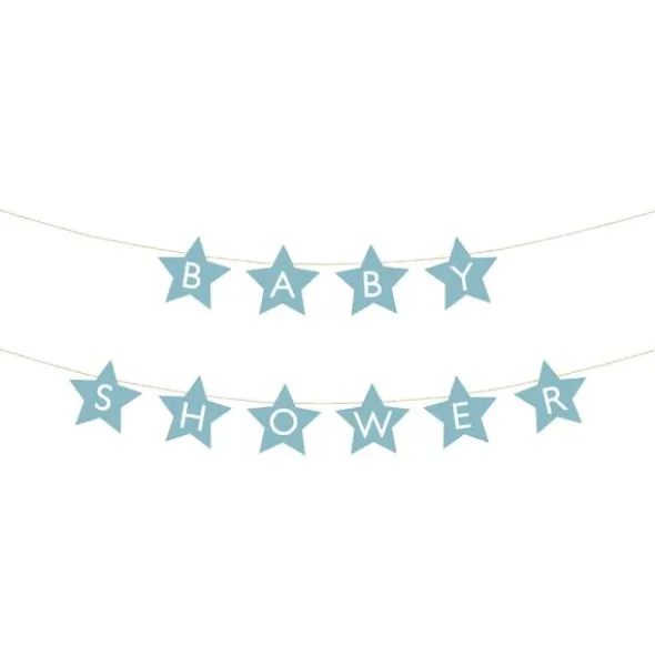 DIY Girlang Babyshower Ljusblå