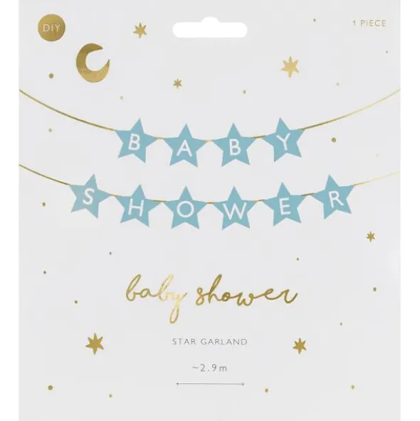 DIY Girlang Babyshower Ljusblå