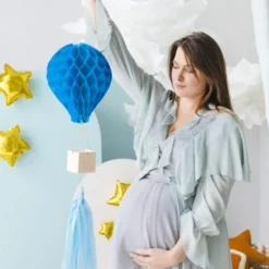 DIY Hängande Honeycomb Blå Luftballong