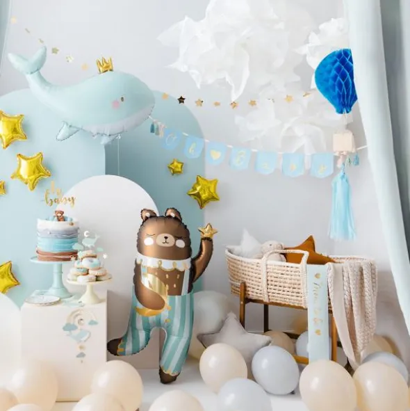 DIY Hängande Honeycomb Blå Luftballong