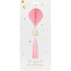 DIY Hängande Honeycomb Rosa Luftballong
