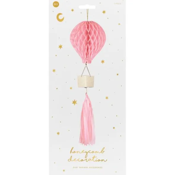 DIY Hängande Honeycomb Rosa Luftballong