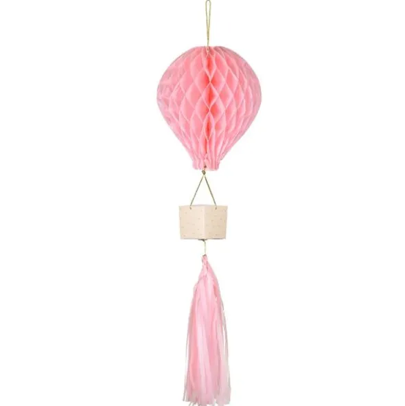 DIY Hängande Honeycomb Rosa Luftballong