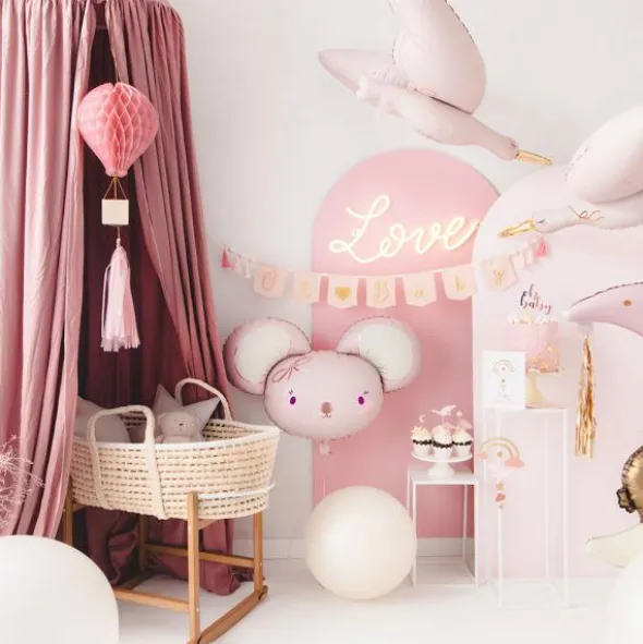 DIY Hängande Honeycomb Rosa Luftballong