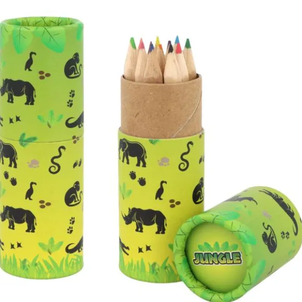 Djungel Färgpennor i Tub 8 cm 12-pack