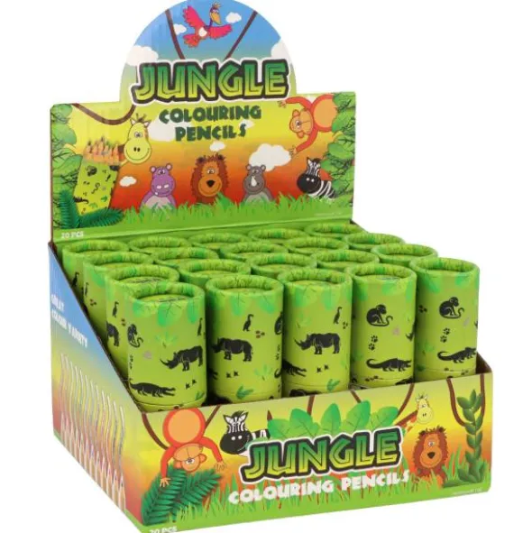 Djungel Färgpennor i Tub 8 cm 12-pack