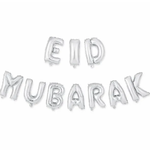 Eid Mubarak Ballonggirlang Kit Silver