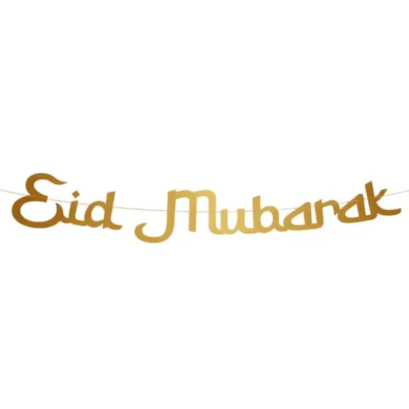 Eid Mubarak Bokstavsgirlang Guld 2 m