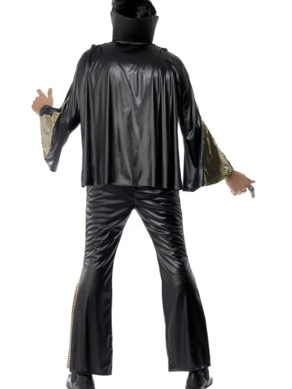 Elvis Kostym Svart/Guld Maskeraddräkt (Medium)