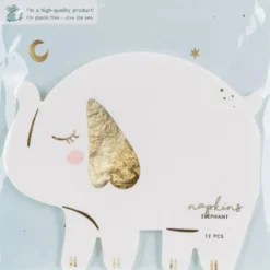 Engångsservetter Vit Elefant 12-pack