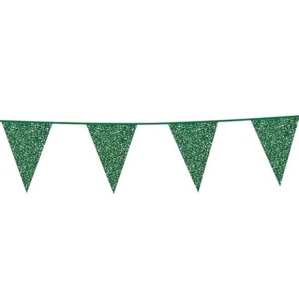 Flaggirlang Glitter Grön