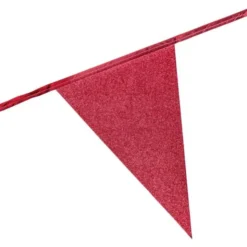 Flaggirlang Glitter Röd