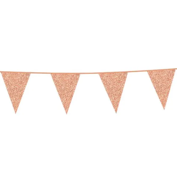 Flaggirlang Glitter Rosé Guld