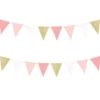 Flaggirlang Rosa & Guld