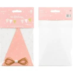 Flaggirlang Rosa & Guld