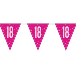 Flaggirlang 18 År Rosa & Silver