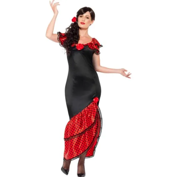 Flamenco Klänning Maskeraddräkt (Small (Strl. 36-38))