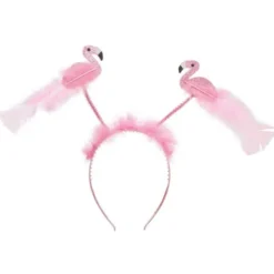 Flamingo Diadem med Fjädrar