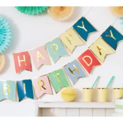 Flerfärgad Happy Birthday Girlang