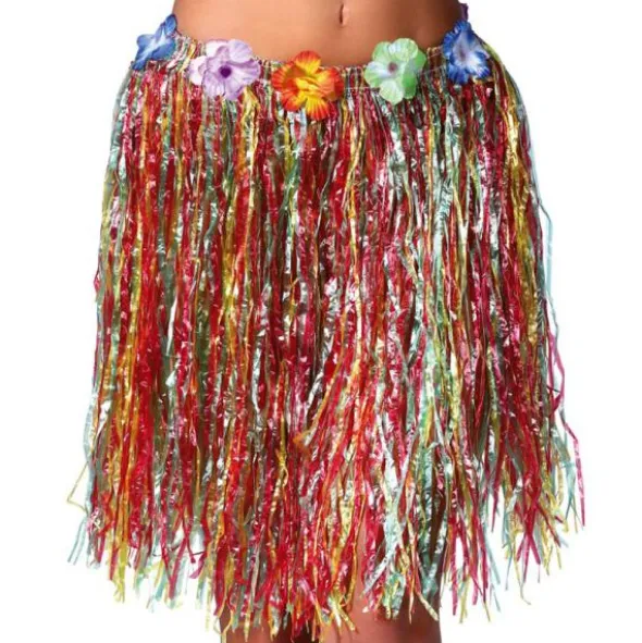Flerfärgad Hawaii Hula Kjol