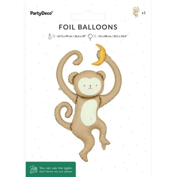 Folieballong Apa med Banan 51 x 88 cm