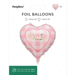 Folieballong Baby Hjärta Ljusrosa 35 cm