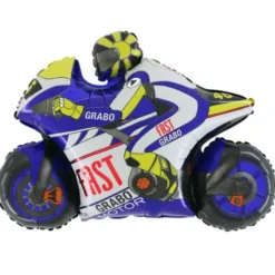 Folieballong Blå Motorcykel