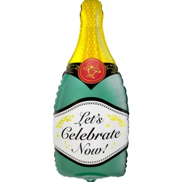 Folieballong Champagneflaska Let's Celebrate Now 83 cm