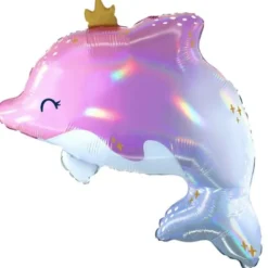 Folieballong Delfin med Krona