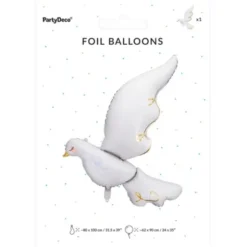 Folieballong Duva Vit