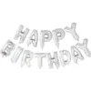 Folieballonger Happy Birthday Silver