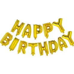 Folieballonger Happy Birthday Guld