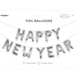 Folieballonger Happy New Year Silver