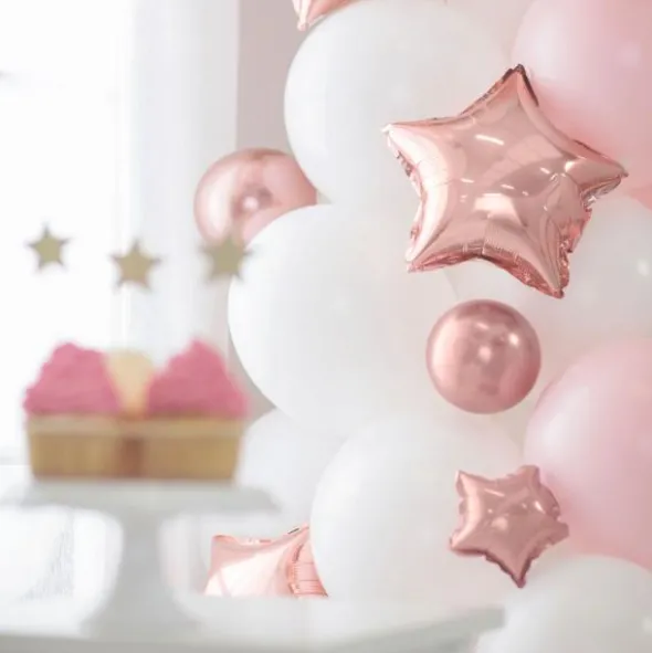 Folieballonger Stjärna Roséguld Små 25-pack