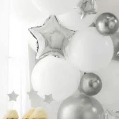 Folieballonger Stjärna Silver 25-pack