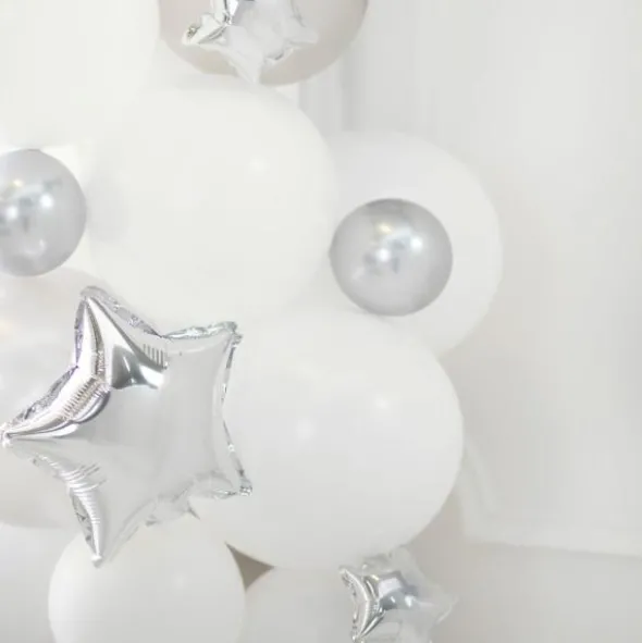 Folieballonger Stjärna Silver Små 25-pack