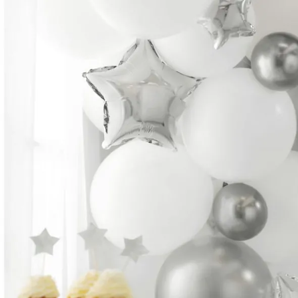 Folieballonger Stjärna Silver Små 25-pack
