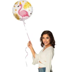Folieballong Flamingo med Partyhatt