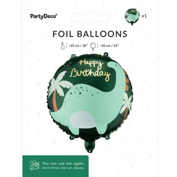 Folieballong Happy Birthday Dinosaurie 35 cm