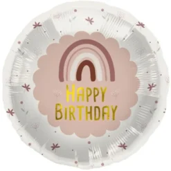 Folieballong Happy Birthday Regnbåge Rosa