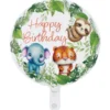 Folieballong Happy Birthday Djungeldjur 46 cm
