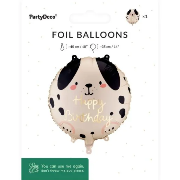 Folieballong Happy Birthday Hund 35 cm