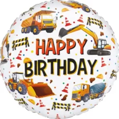Folieballong Happy Birthday Byggfordon