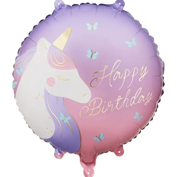 Folieballong Happy Birthday Enhörning 35 cm